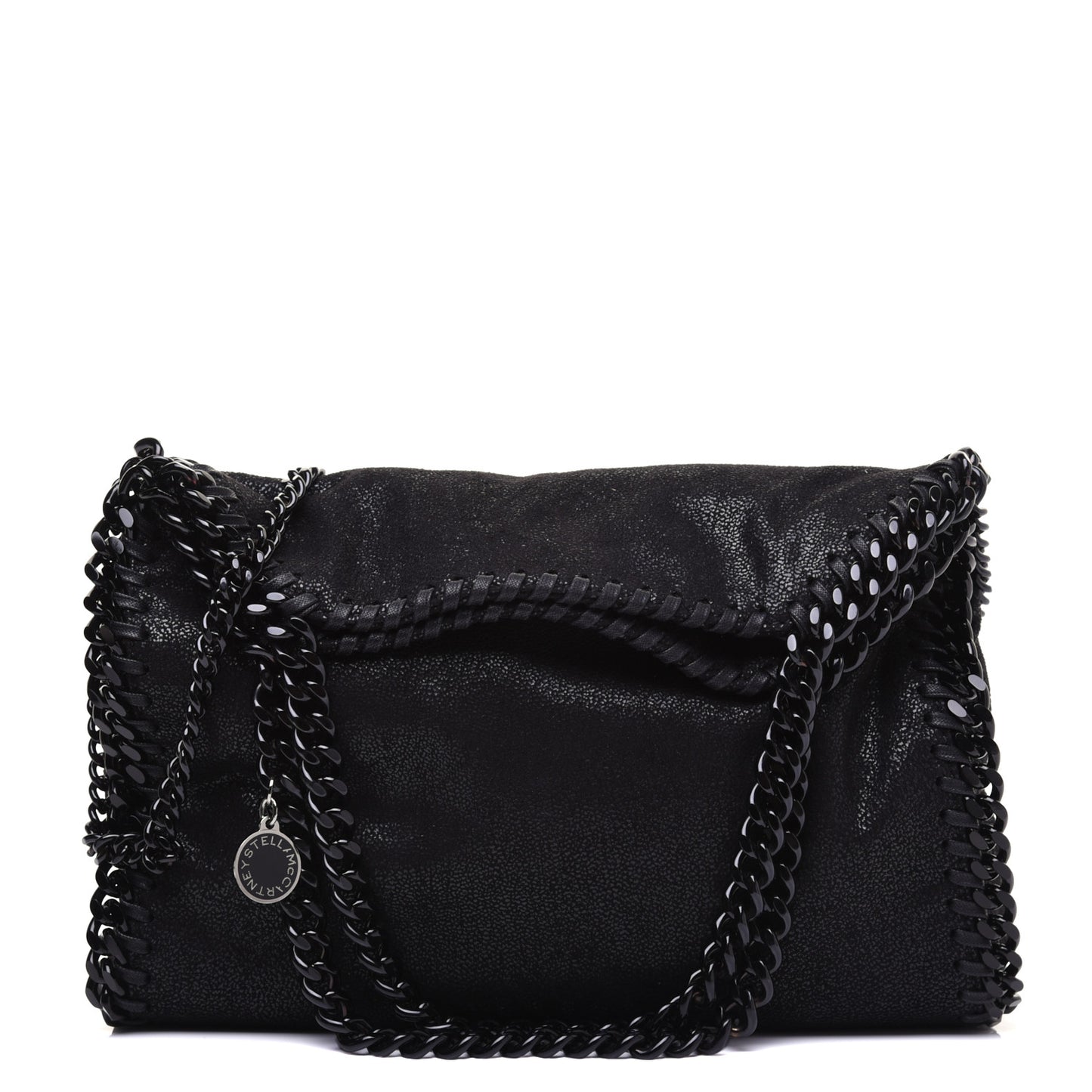Shaggy Deer Mini Falabella Fold Over Tote Black