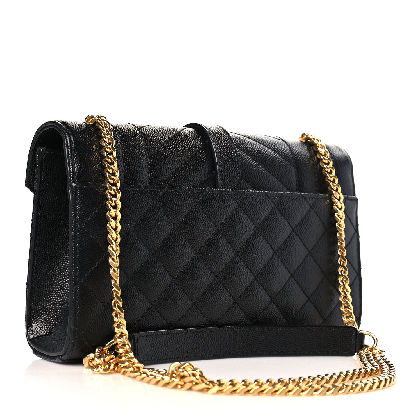 Grain De Poudre Textured Mixed Matelasse Triquilt Small Monogram Satchel Black