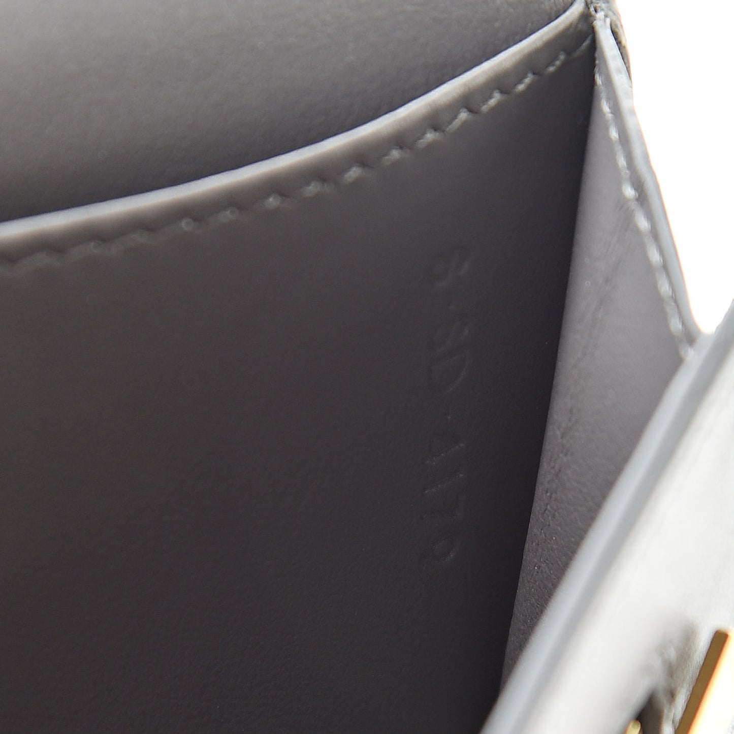 Grained Calfskin Large Multifunction Strap Wallet Grey