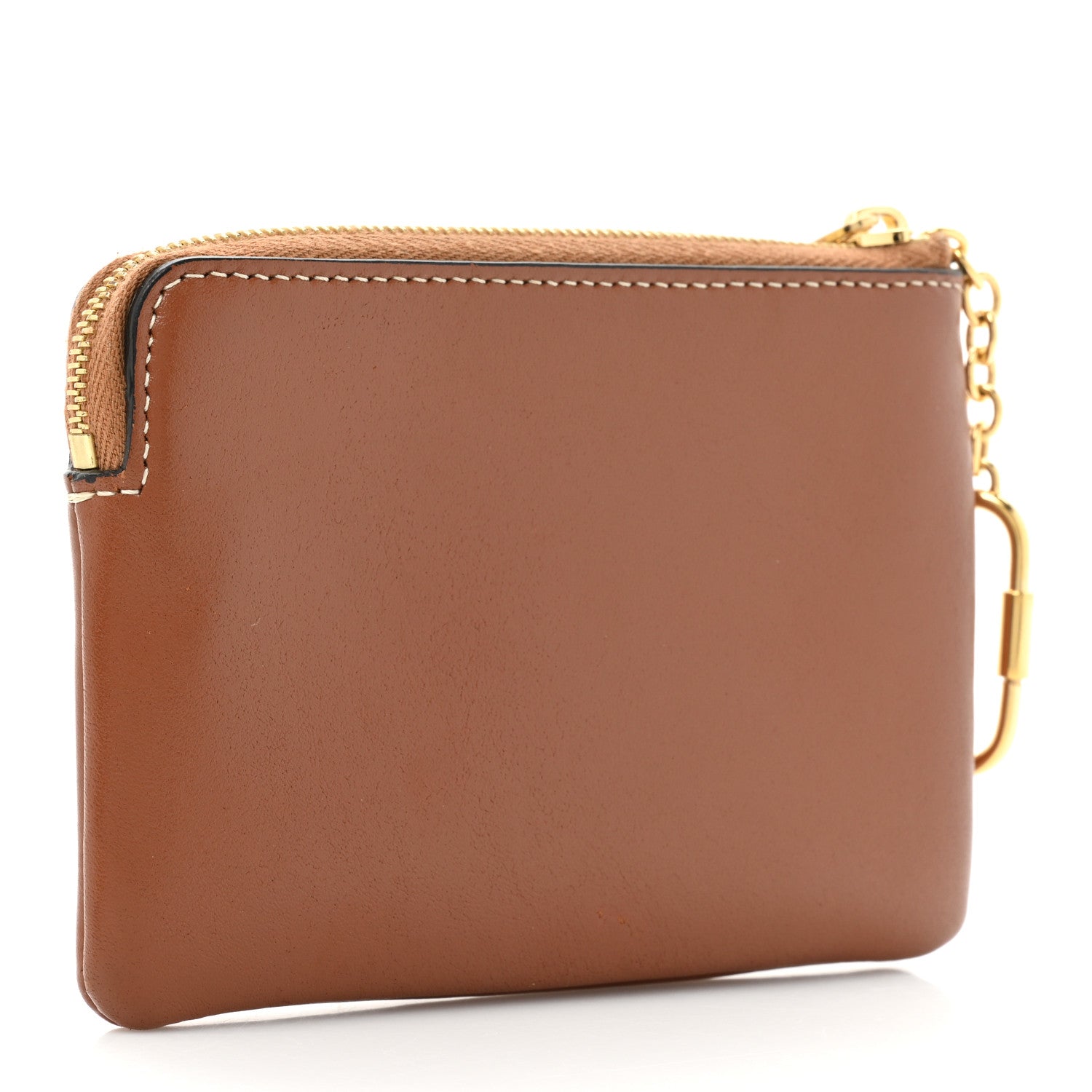 Celine Smooth Calfskin Cuir Triomphe Coin and Card Pouch With Hook Tan 3 of 12