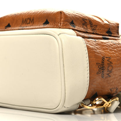 MCM Visetos X-Mini Stark Backpack Cognac White 9 of 11