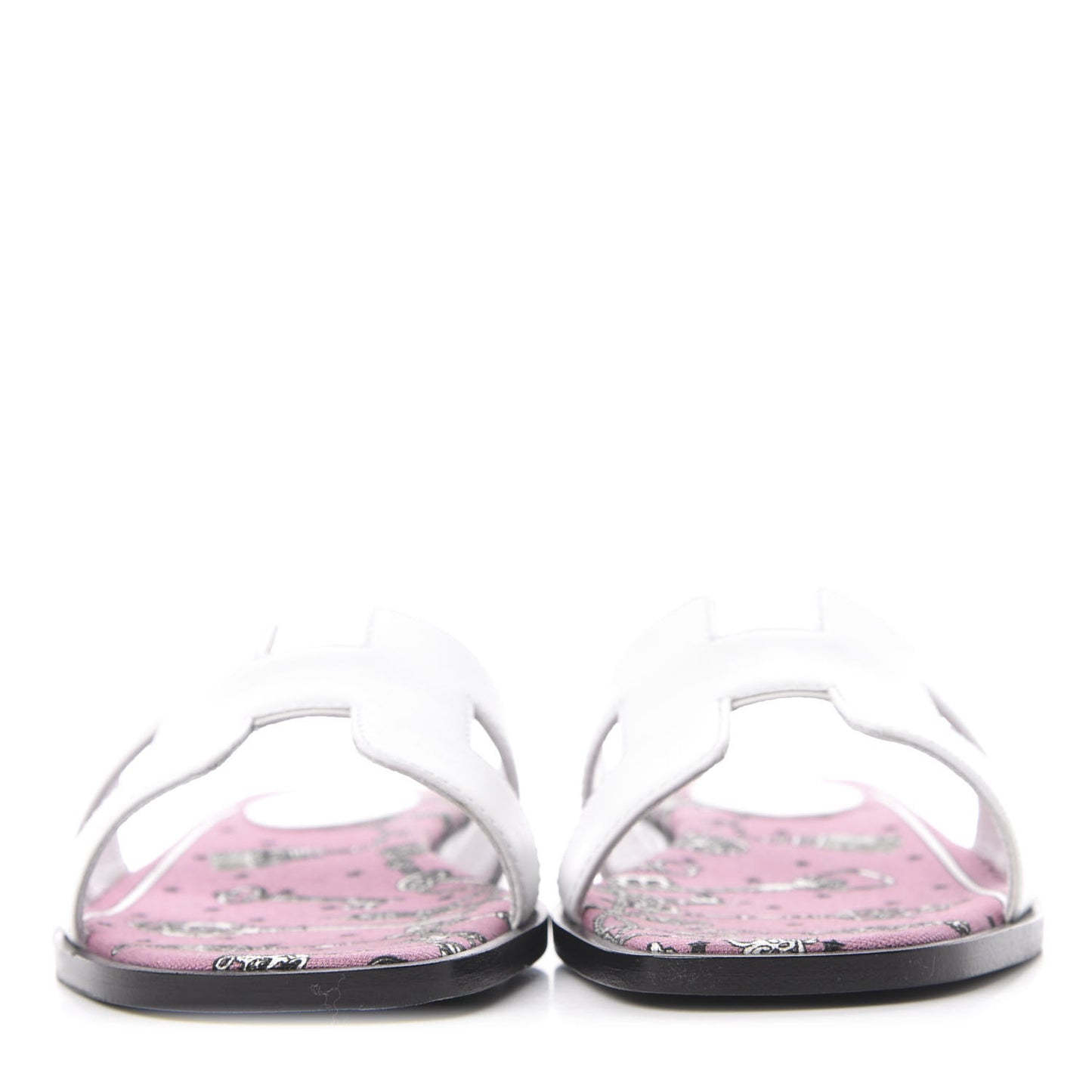 Box Calfskin Bois De Rose Oran Sandals 35.5 White
