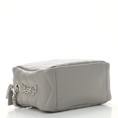Saint Laurent Calfskin Y Quilted Monogram Small Loulou Bowling Bag Light Gray 4 of 16