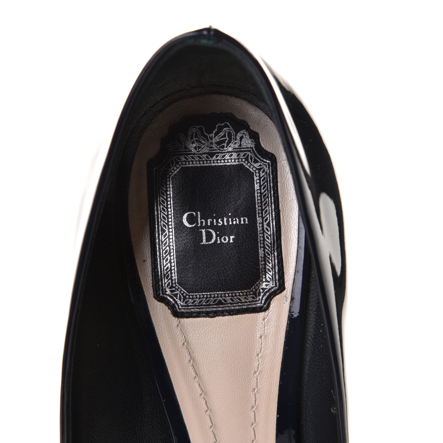 Patent Dioressence Pointed Toe 70mm Pumps 39.5 Marine