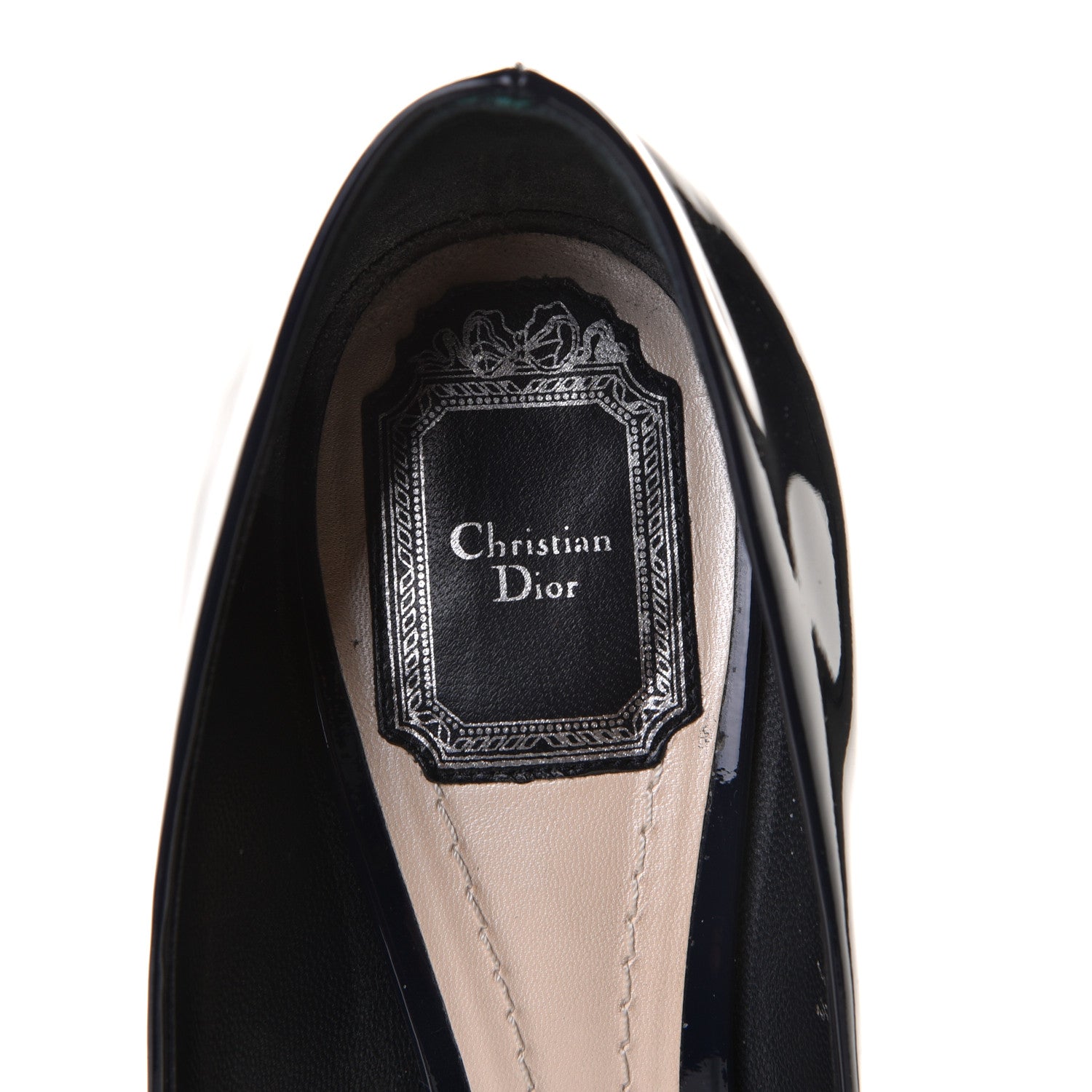 Christian Dior Patent Dioressence Pointed Toe 70mm Pumps 39.5 Marine 6 of 15