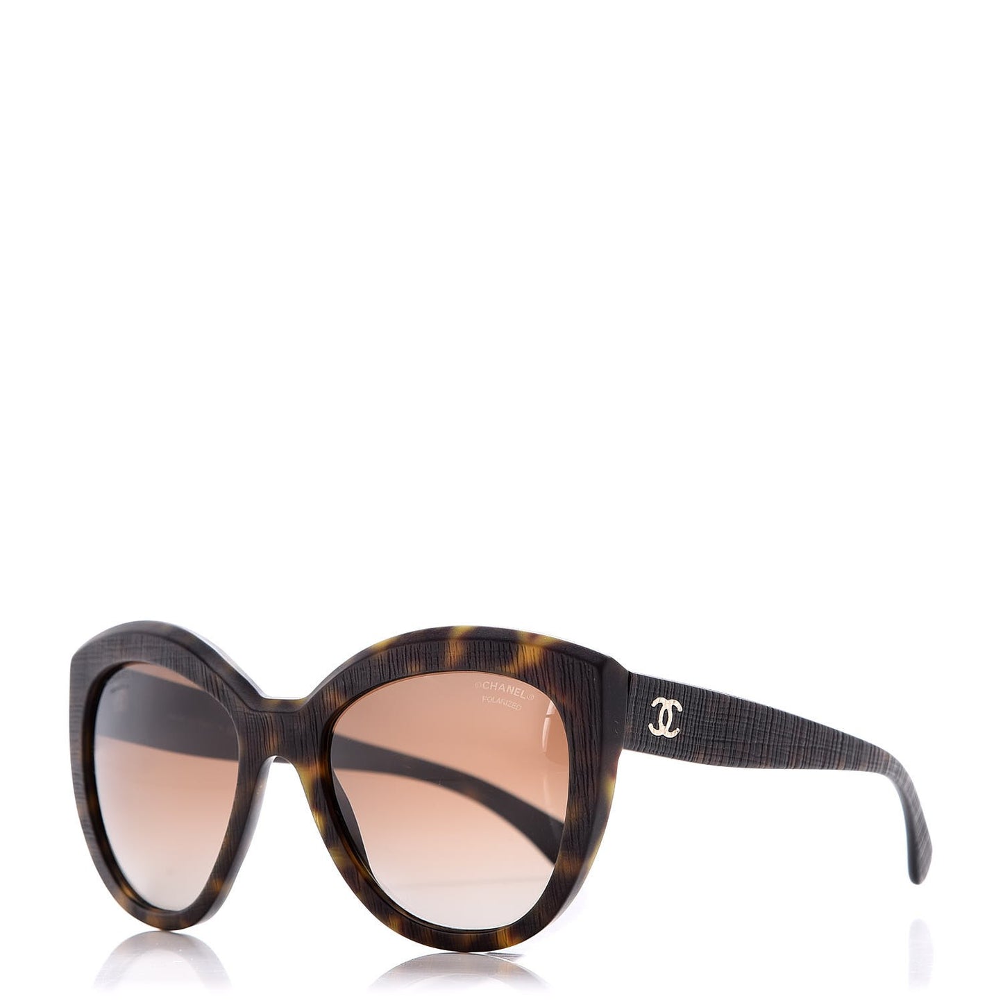 Tweed Effect CC Polarized Butterfly Signature Sunglasses 5332 Havana