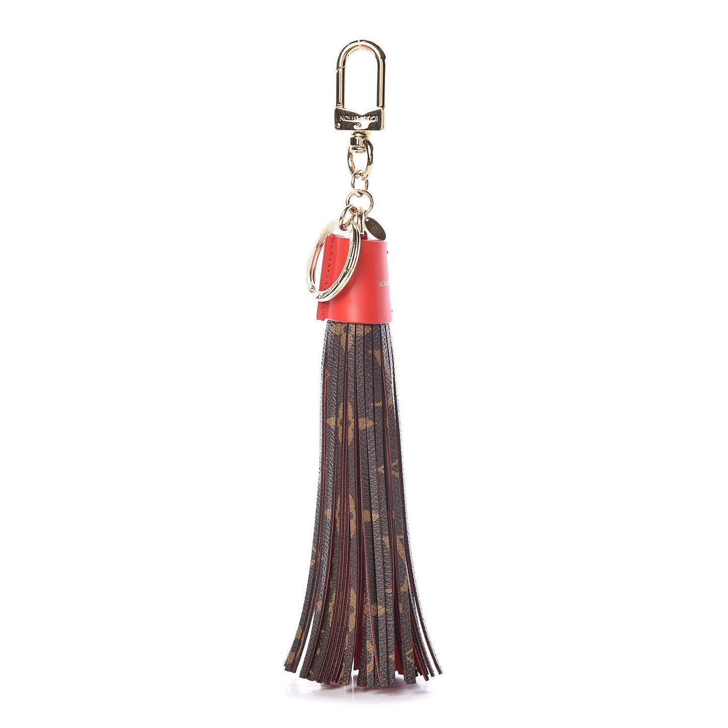 Monogram Tassel Bag Charm Red