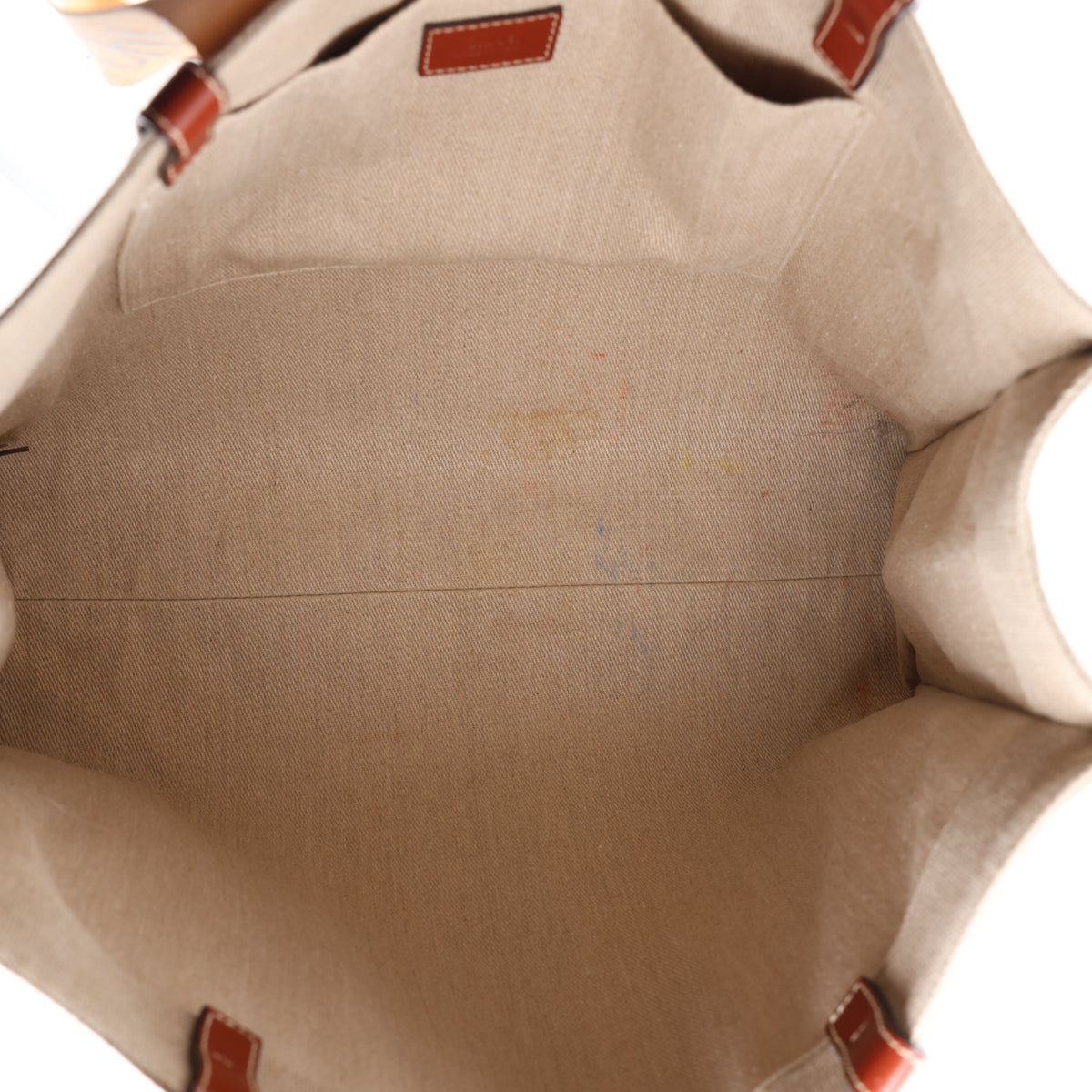 Chloe Cotton Calfskin Large Woody Ribbon Tote White Brown 4 of 9