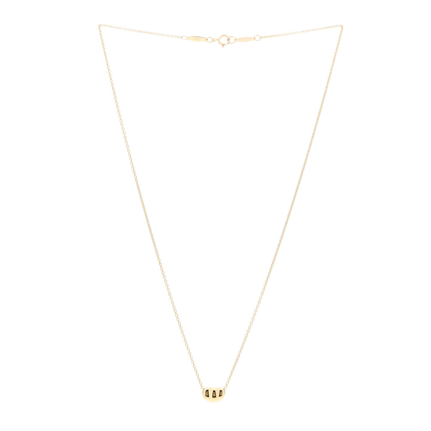 18K Yellow Gold 6.5mm Elsa Peretti Bean Pendant Necklace