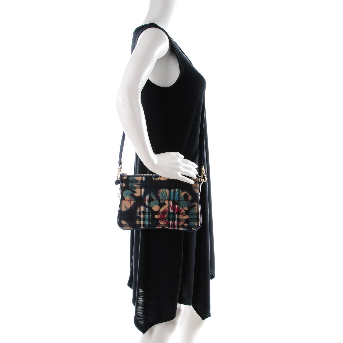 Horseferry Check Tie Dye Floral Print Peyton Crossbody Clutch Bag Brilliant Navy