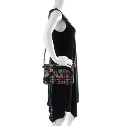 Burberry Horseferry Check Tie Dye Floral Print Peyton Crossbody Clutch Bag Brilliant Navy 2 of 6