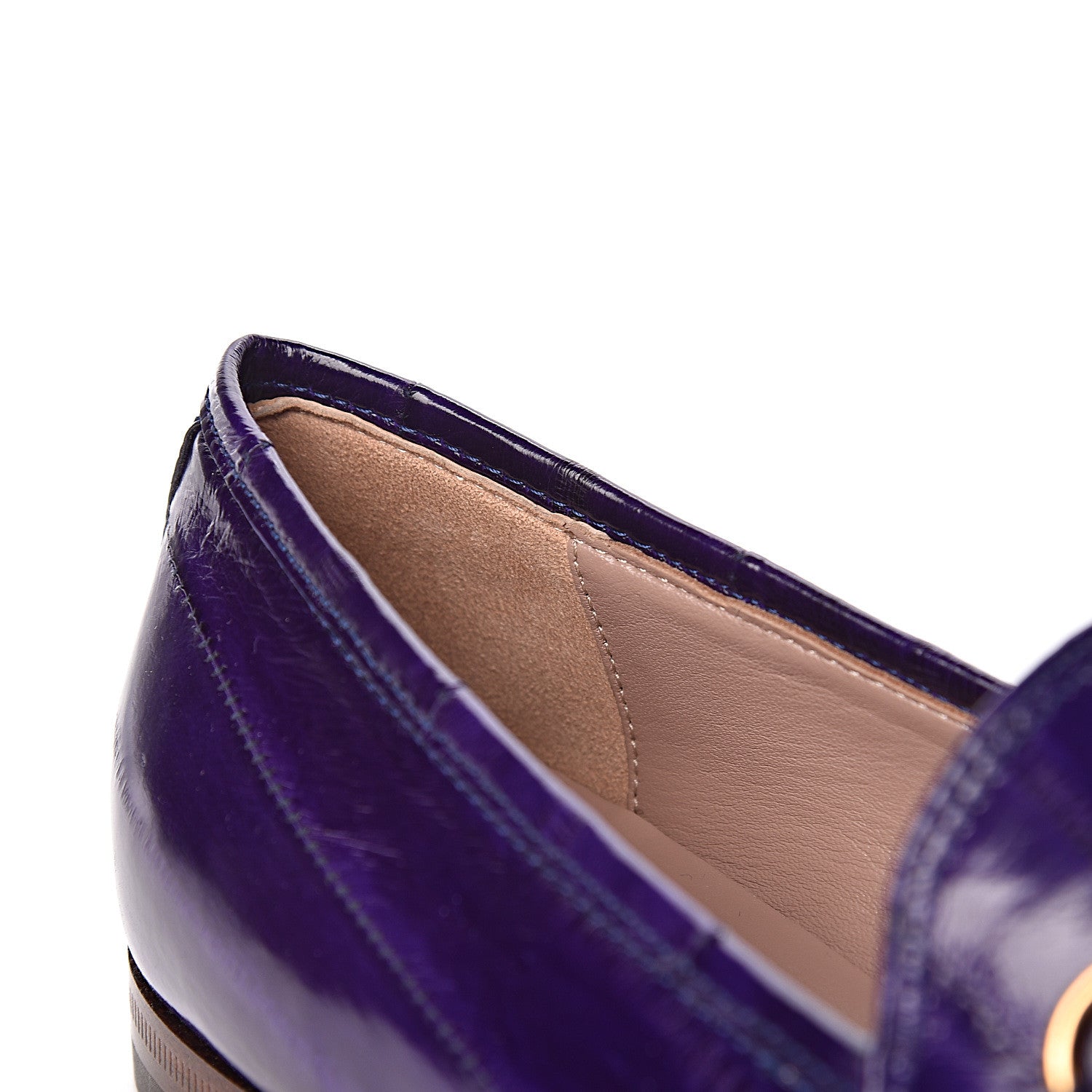 Gucci Eel Womens Jordaan Loafers 38 Purple 7 of 10