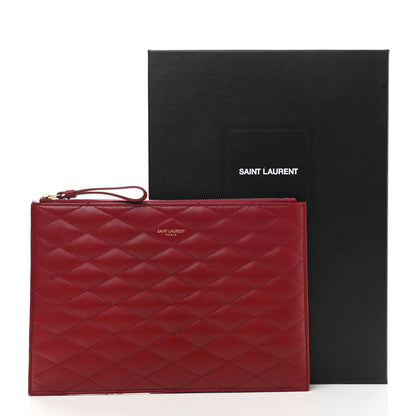 Saint Laurent Lambskin Monogram Sade Zip Pouch Rouge Opyum 9 of 9