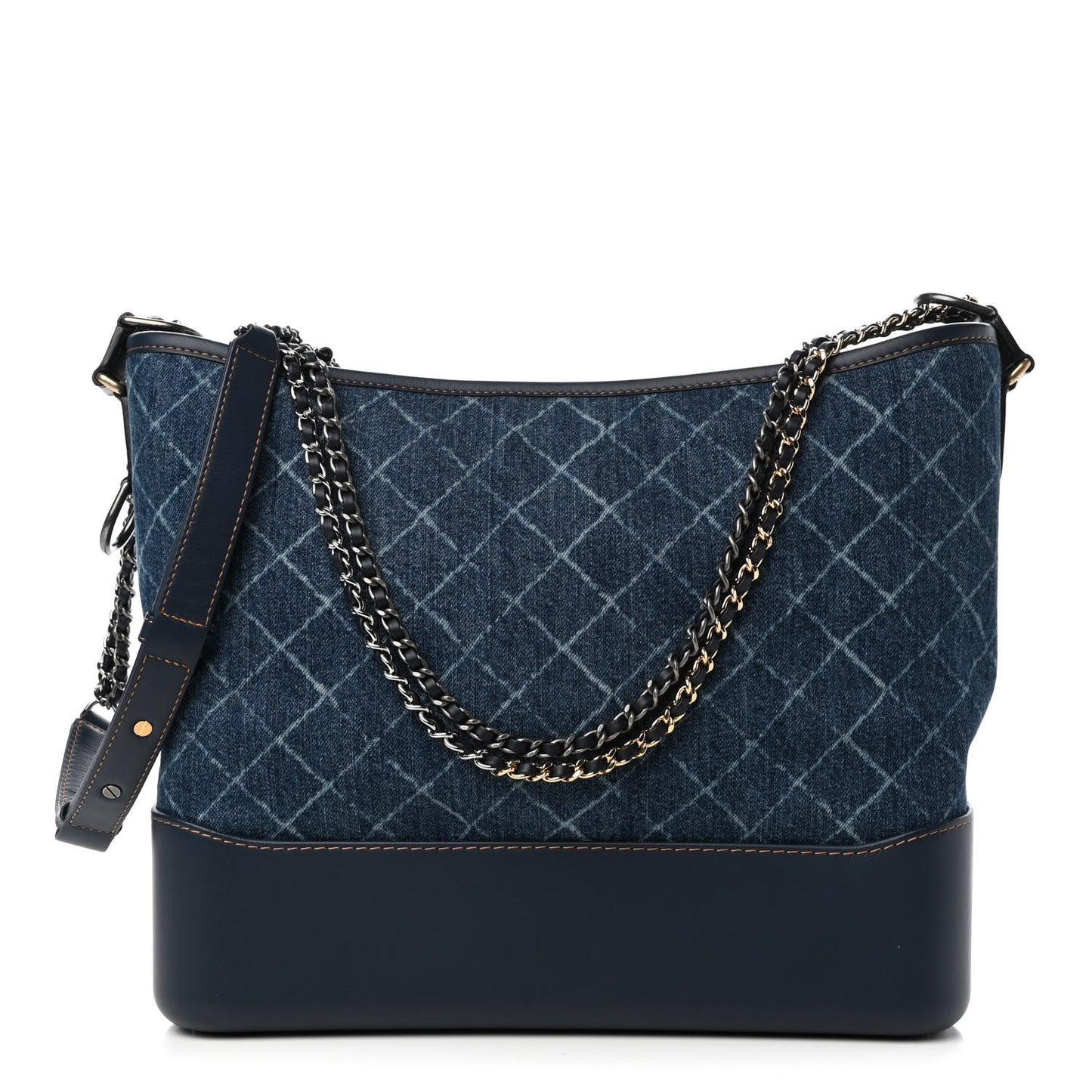 Denim Calfskin Large Gabrielle Hobo Blue
