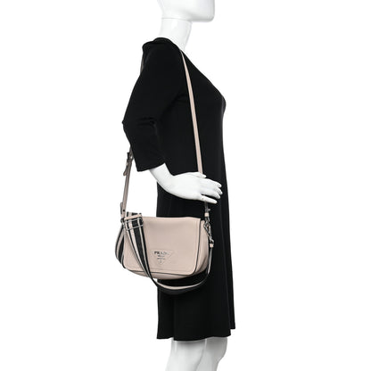 Prada Vitello Daino Soft Flap Crossbody Ninfea 2 of 12