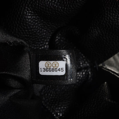 Chanel Distressed Glazed Caviar Quilted Large Elastic Tote Black 8 of 9