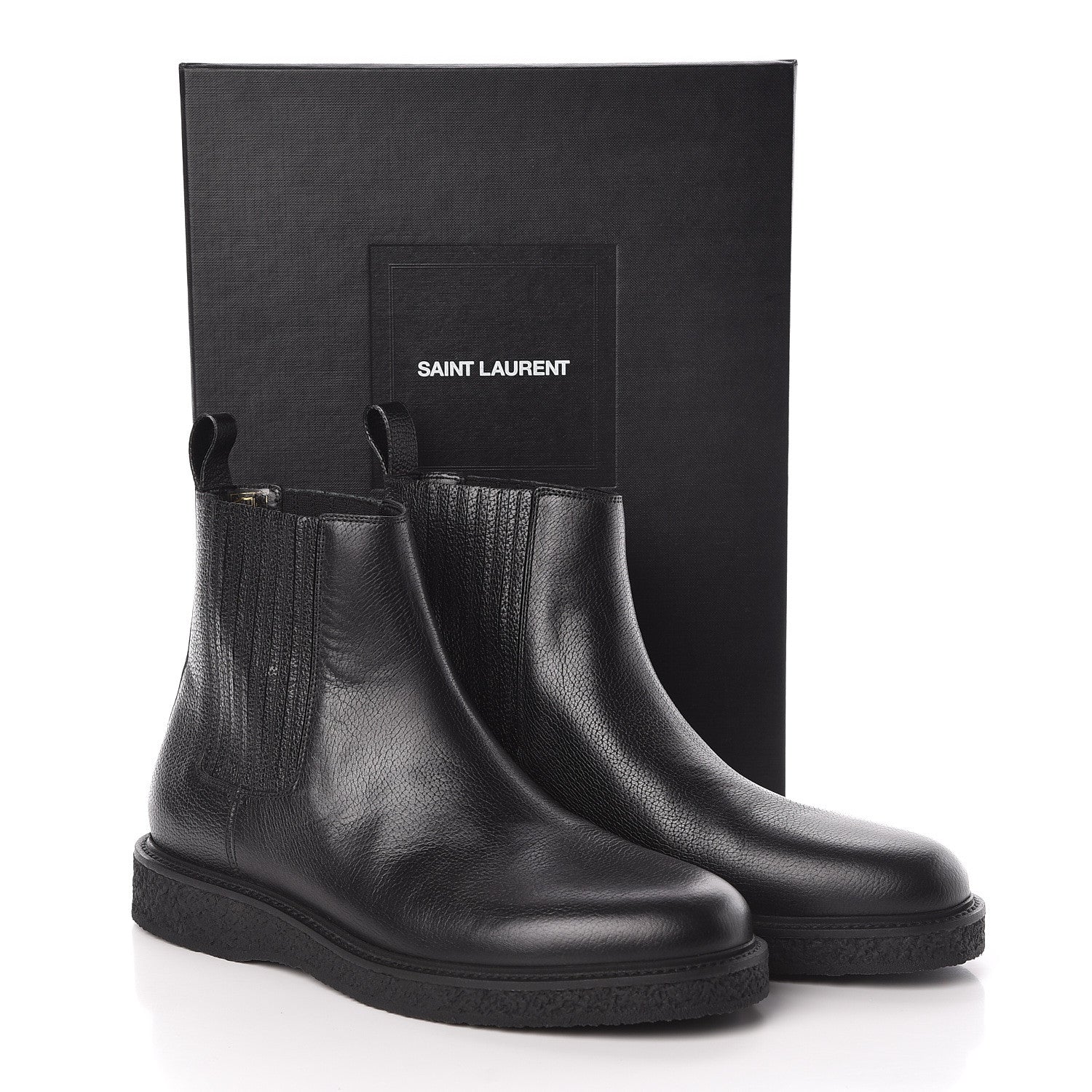 Saint Laurent Calfskin Mens Hugo 25 Chelsea Boots 43 Black 7 of 7