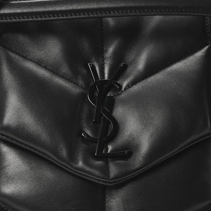 Saint Laurent Lambskin Quilted Monogram Monochrome Medium Loulou Puffer Chain Satchel Black 8 of 10