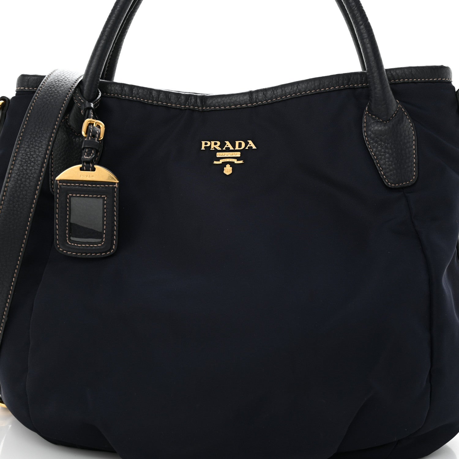 Prada Tessuto Nylon Vitello Daino Tote Baltico 8 of 10