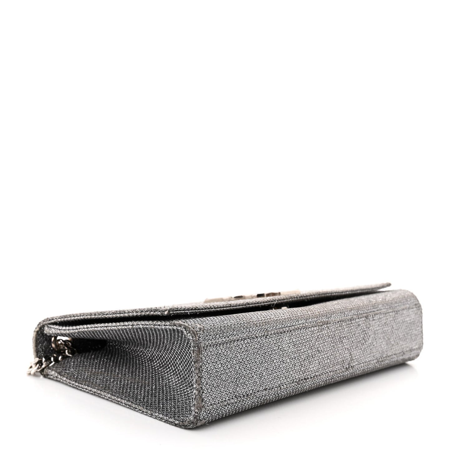 Metallic Canvas Woven Medium Classic Monogram Kate Satchel Silver