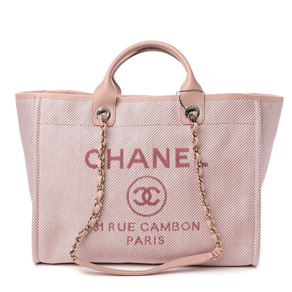 Chanel Mixed Fibers Calfskin Medium Deauville Tote Rose Pink 1 of 10