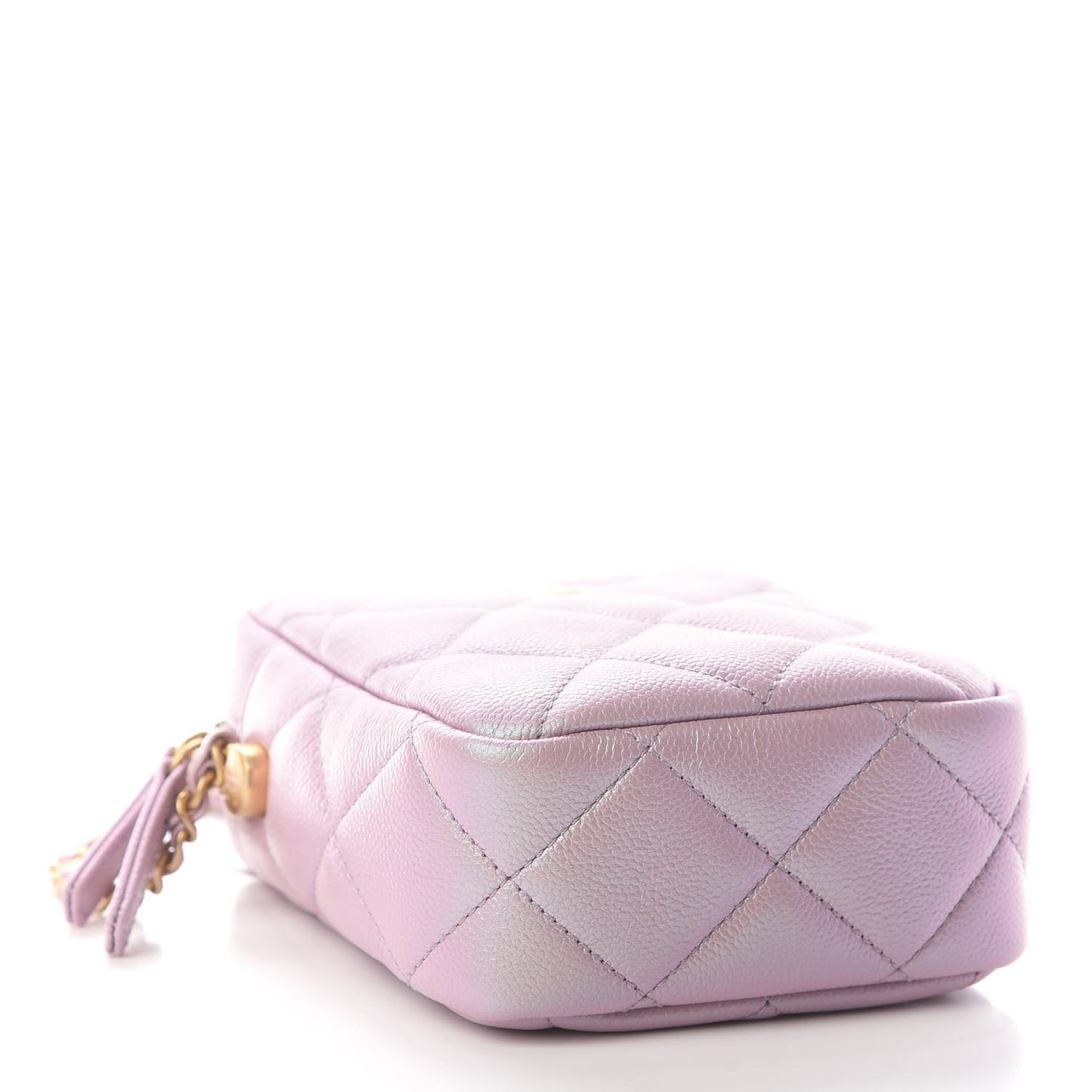 Iridescent Caviar Quilted Vertical My Perfect Camera Case Pink