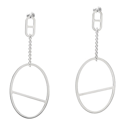 Hermes Sterling Silver Azur Drop Earrings 1 of 5