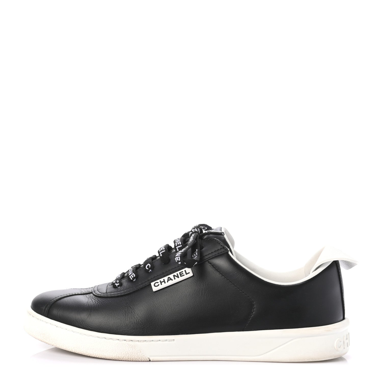 Chanel Calfskin CC Womens Sneakers 38 Black 1 of 7