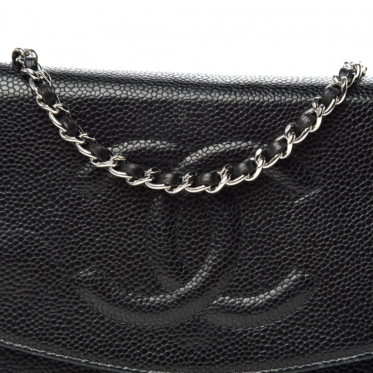 Chanel Caviar Timeless CC Wallet On Chain WOC Black 9 of 13