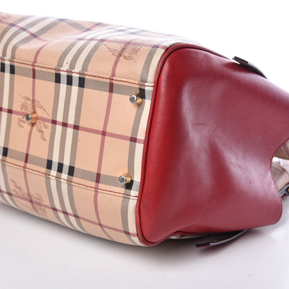Burberry Haymarket Check Small Canterbury Tote Military Red 6 of 23