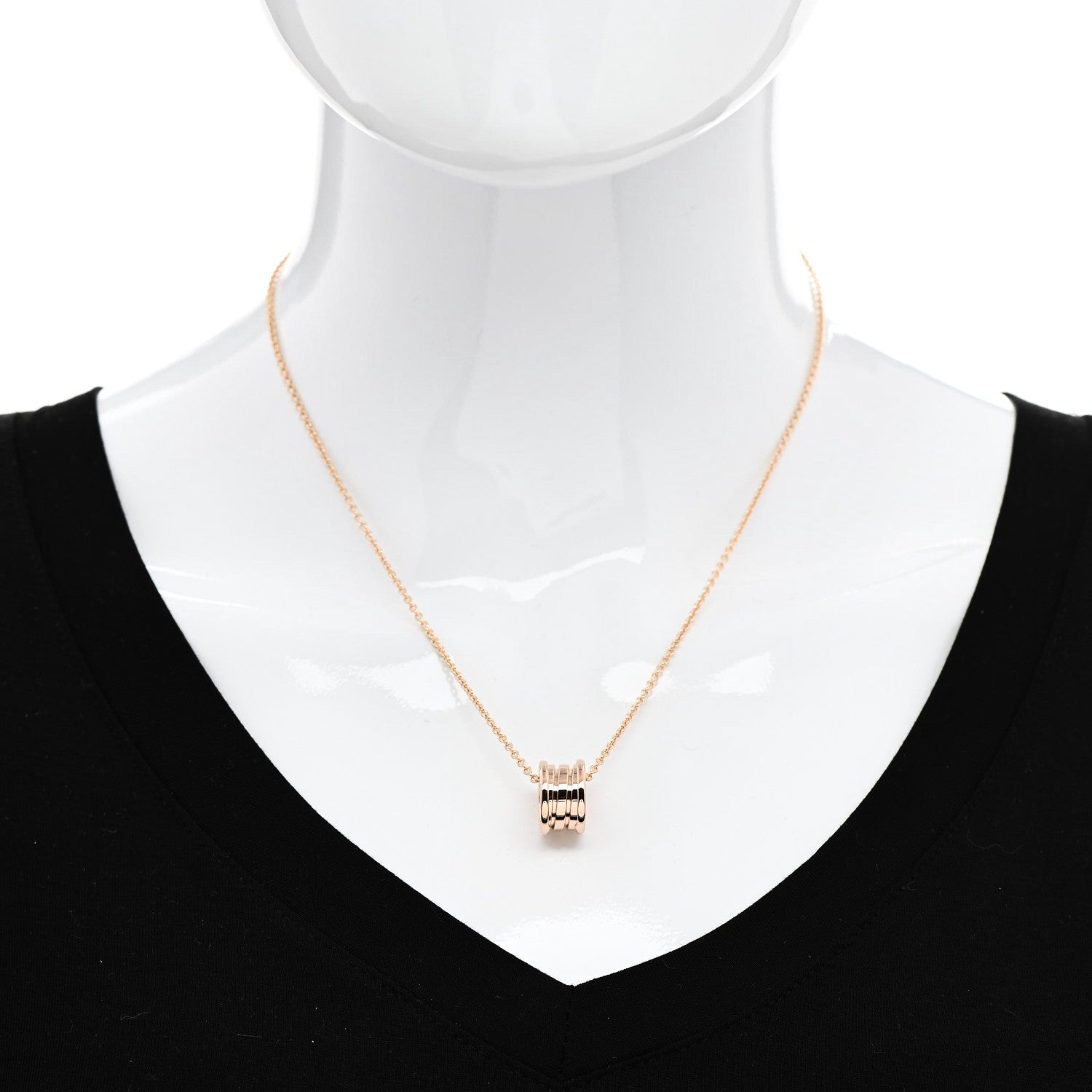 Bulgari 18K Rose Gold B.Zero1 Pendant Necklace 2 of 7