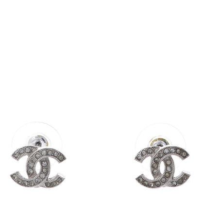 Chanel Crystal CC Earrings Silver 1 of 5