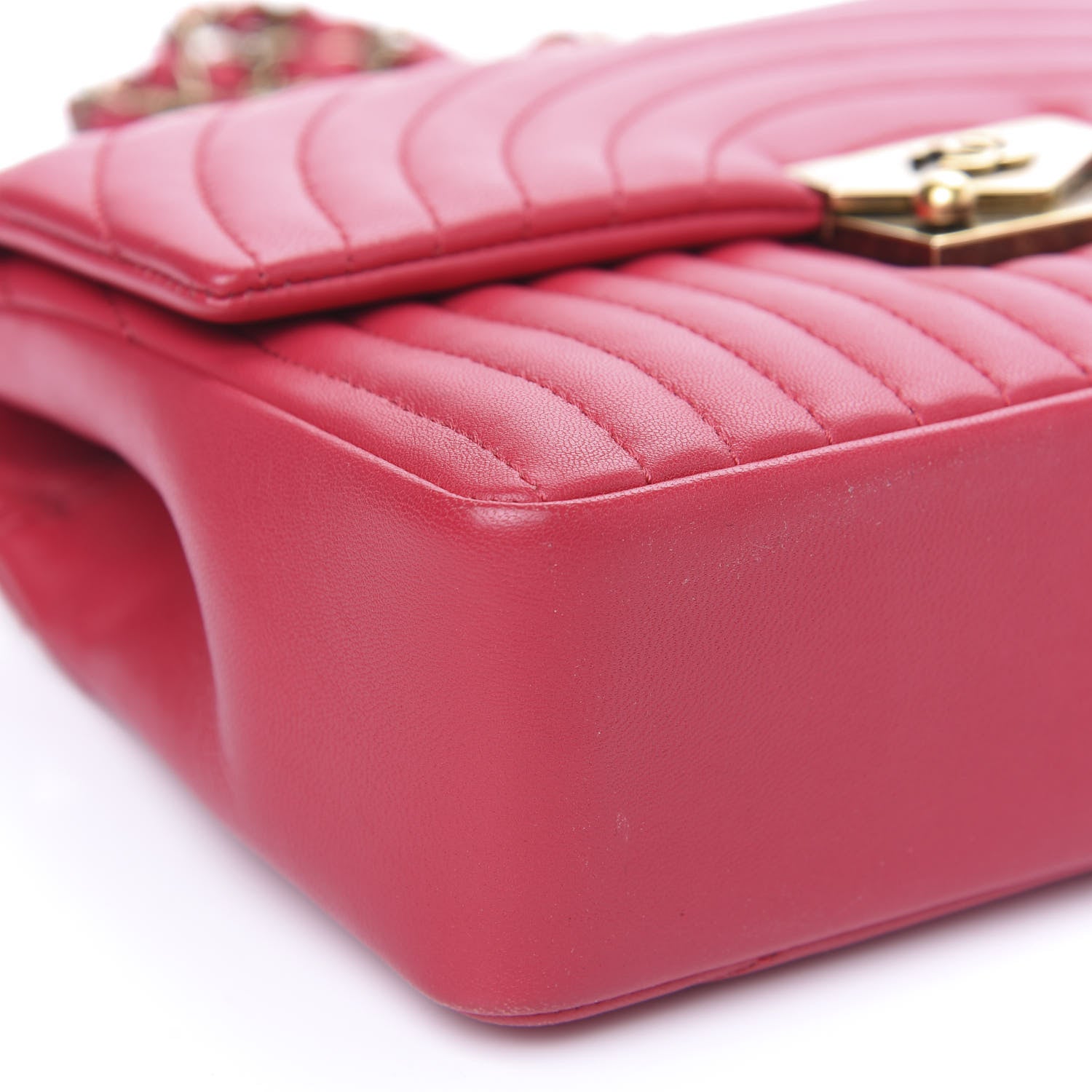 Chanel Lambskin Borse Romane Single Flap Dark Pink 7 of 10