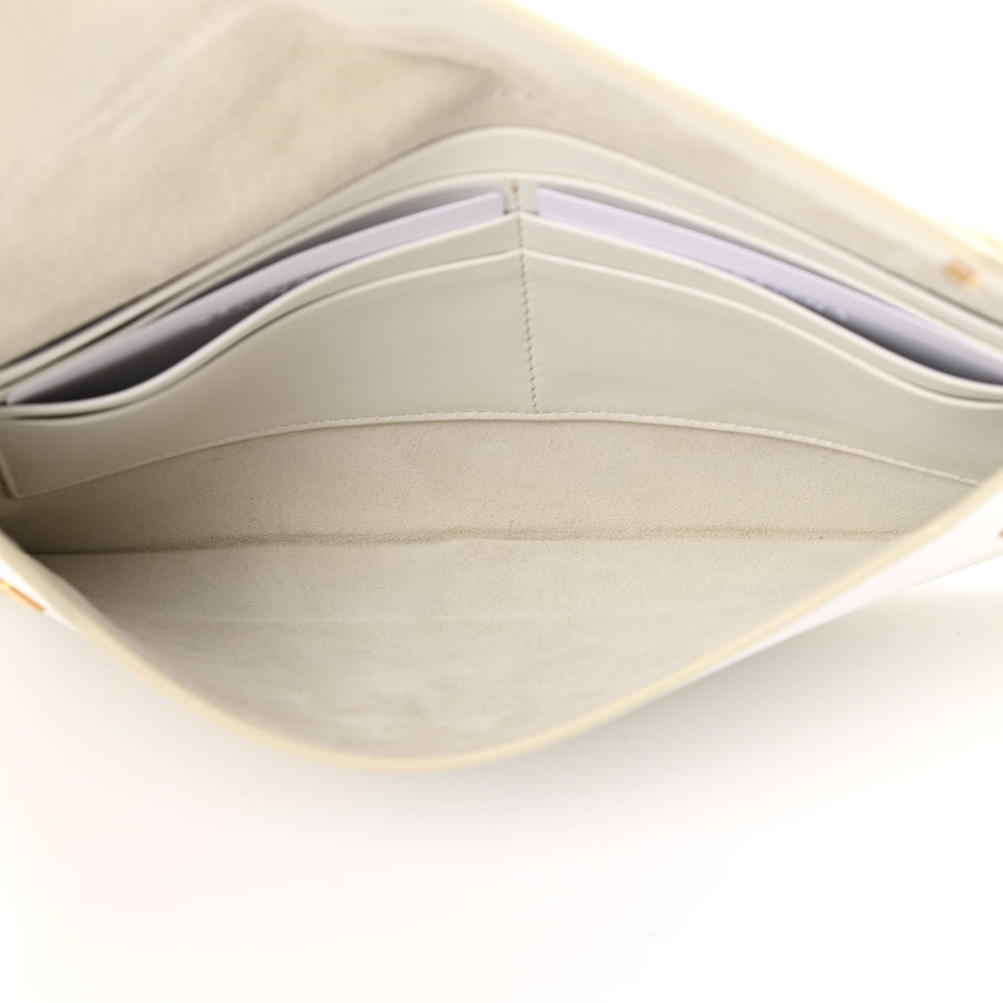 Smooth Calfskin Travel Clutch White