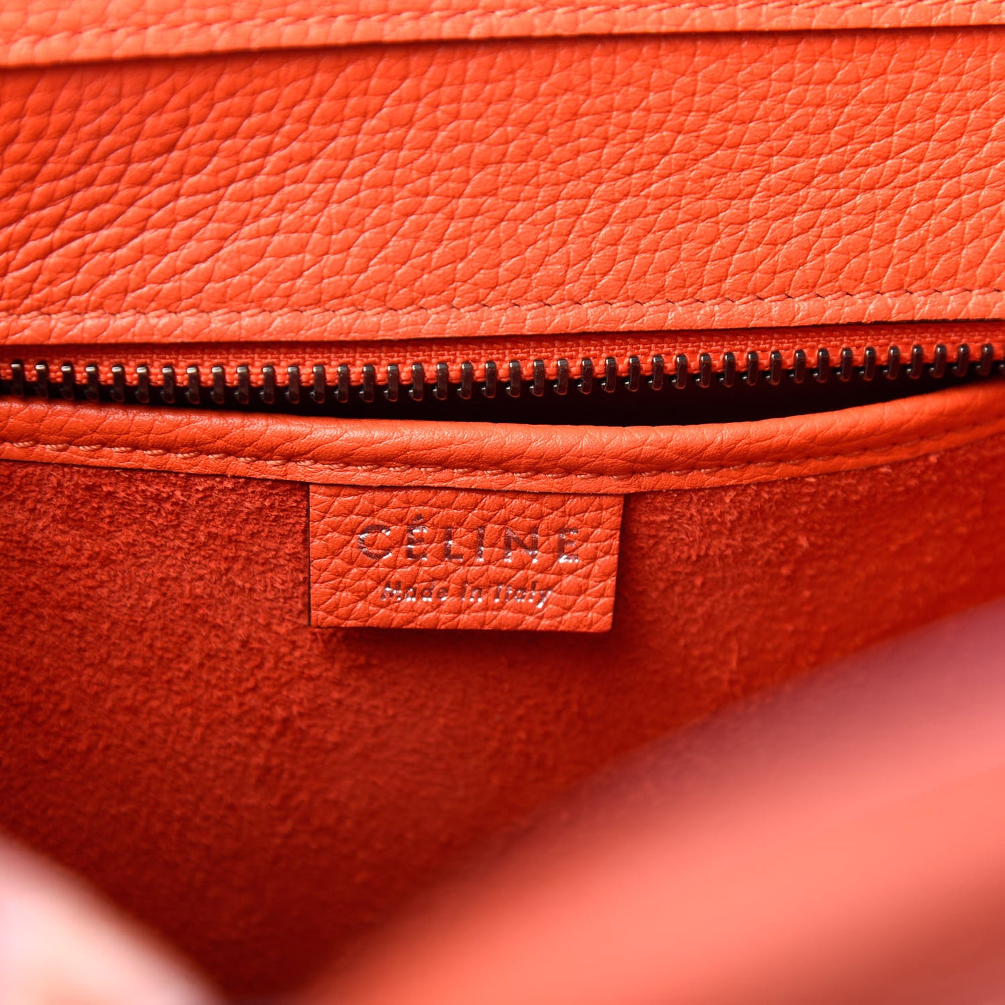 Drummed Calfskin Nano Luggage Vermillion