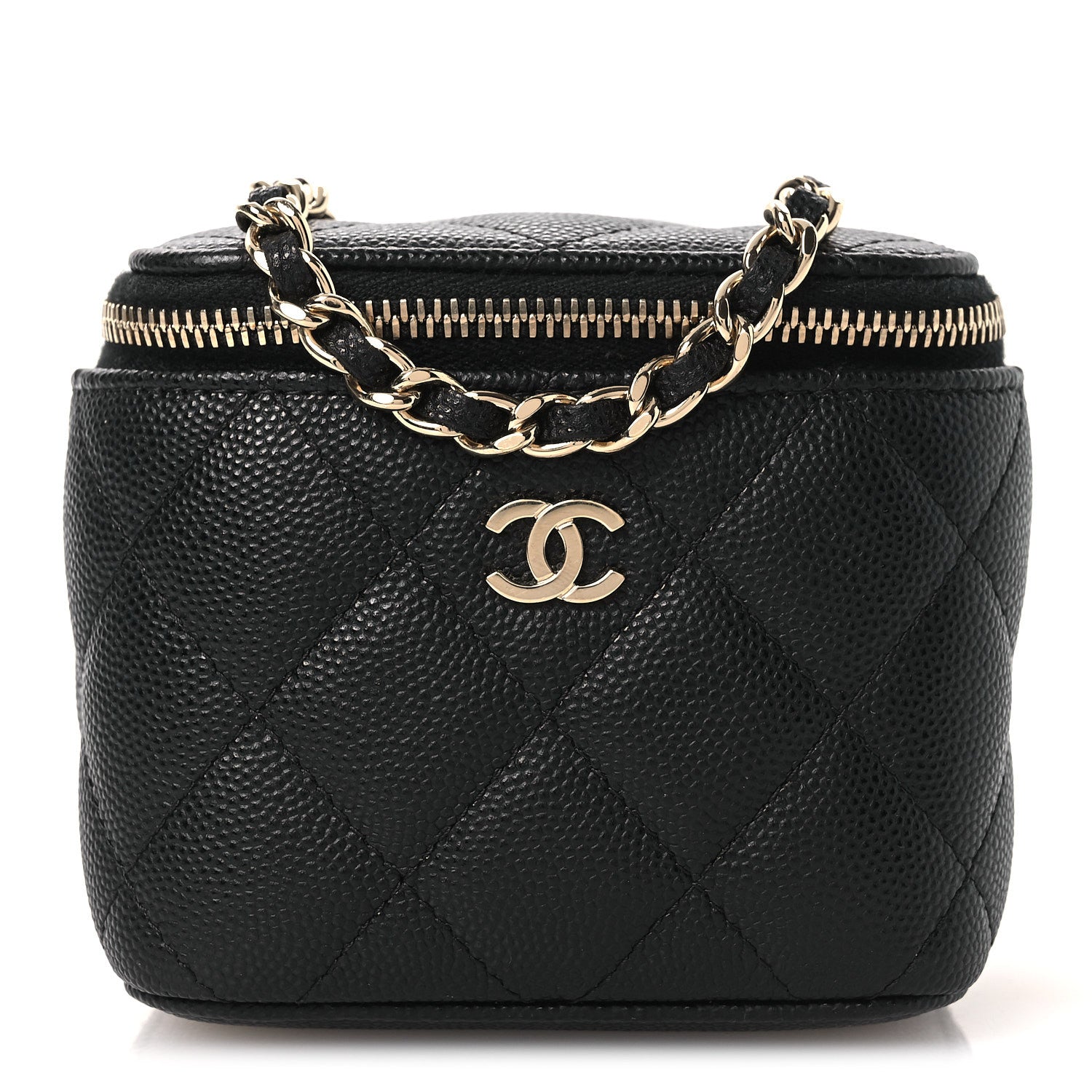 Chanel Caviar Quilted Tiny CC Mini Vanity Case With Chain Black 1 of 10