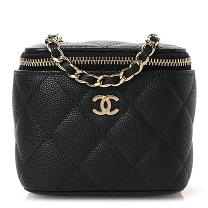 Chanel Caviar Quilted Tiny CC Mini Vanity Case With Chain Black 1 of 10