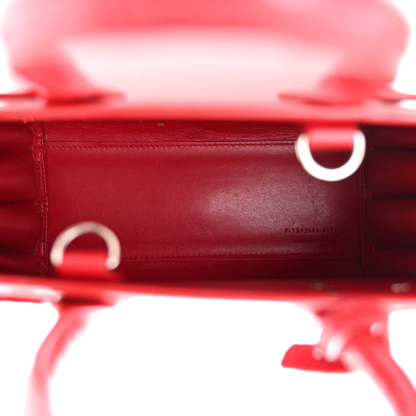 Calfskin Crocodile Embossed Nano Sac De Jour Red