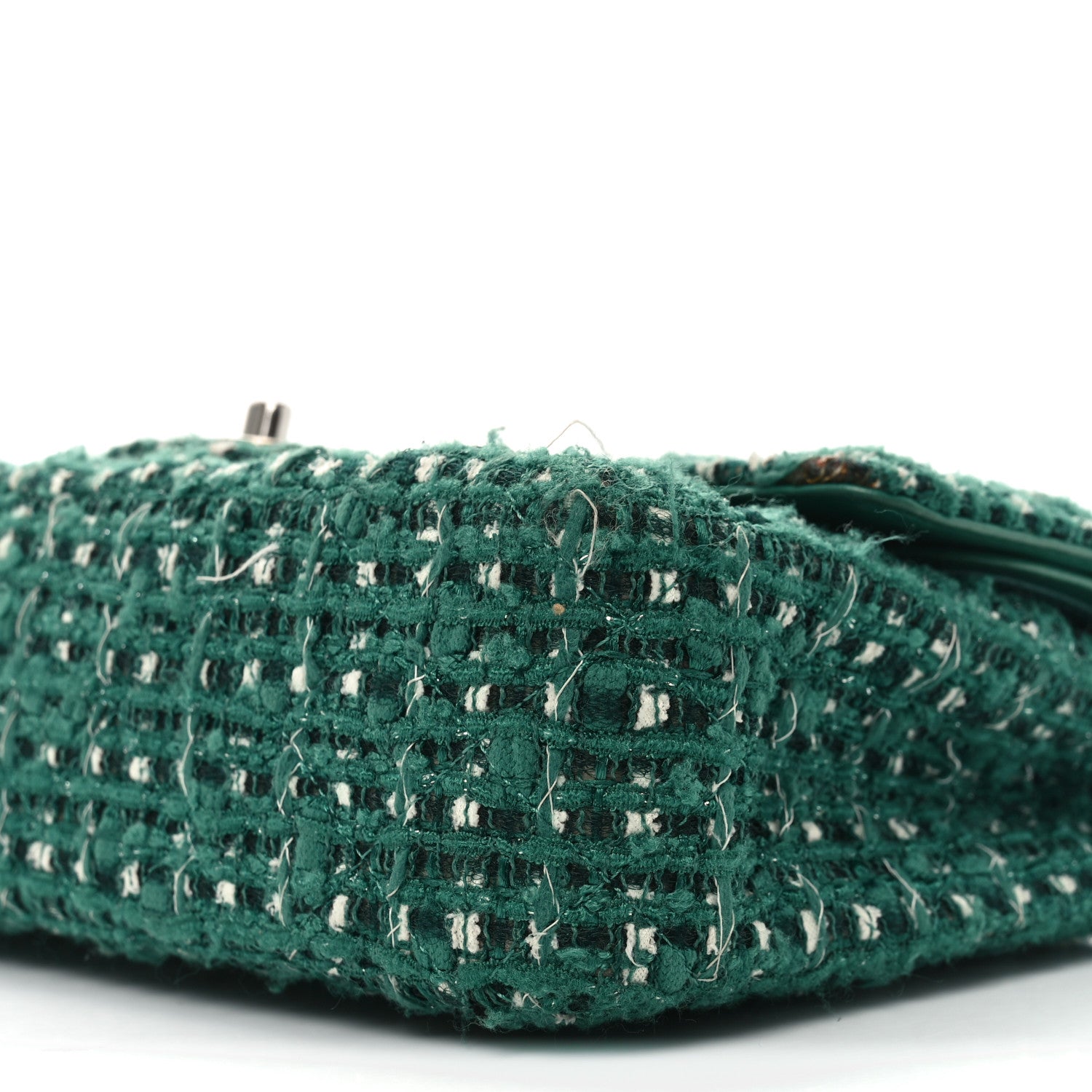 Chanel Tweed Quilted Medium Double Flap Green 10 of 13