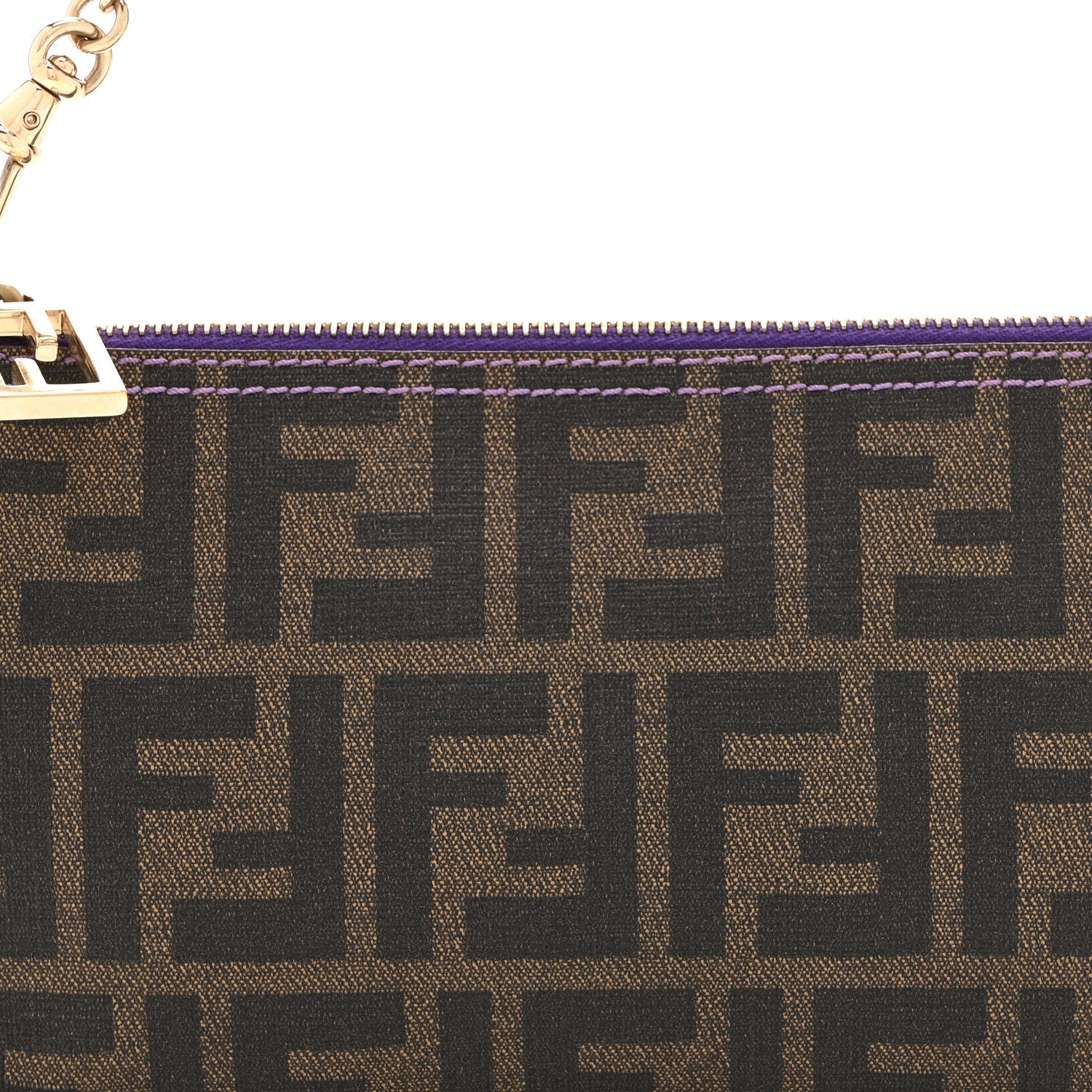 Fendi Zucca Spalmati Pochette Tobacco Viola 8 of 10