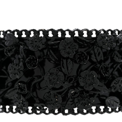Chanel Enamel Flower Chain Choker Necklace Ruthenium Black 4 of 8