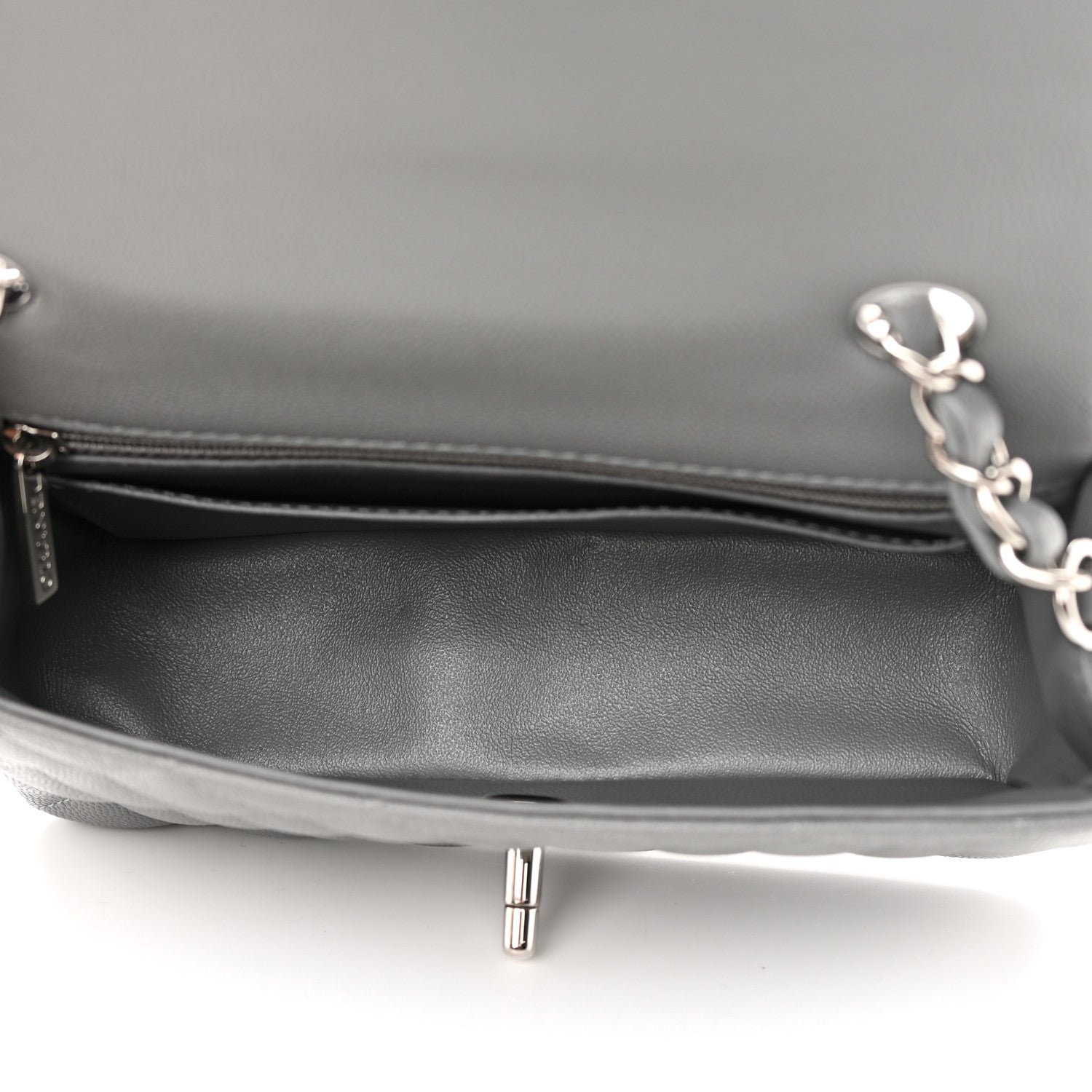Chanel Caviar Quilted Mini Rectangular Flap Grey 5 of 13