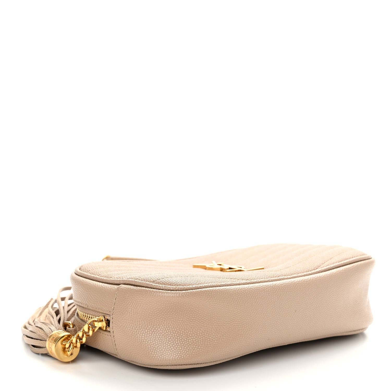 Saint Laurent Grain De Poudre Matelasse Monogram Mini Lou Camera Bag Dark Beige 4 of 11