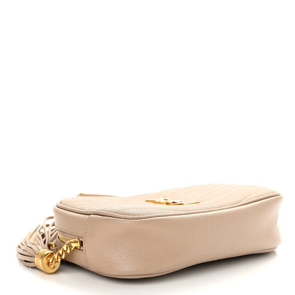 Saint Laurent Grain De Poudre Matelasse Monogram Mini Lou Camera Bag Dark Beige 4 of 11