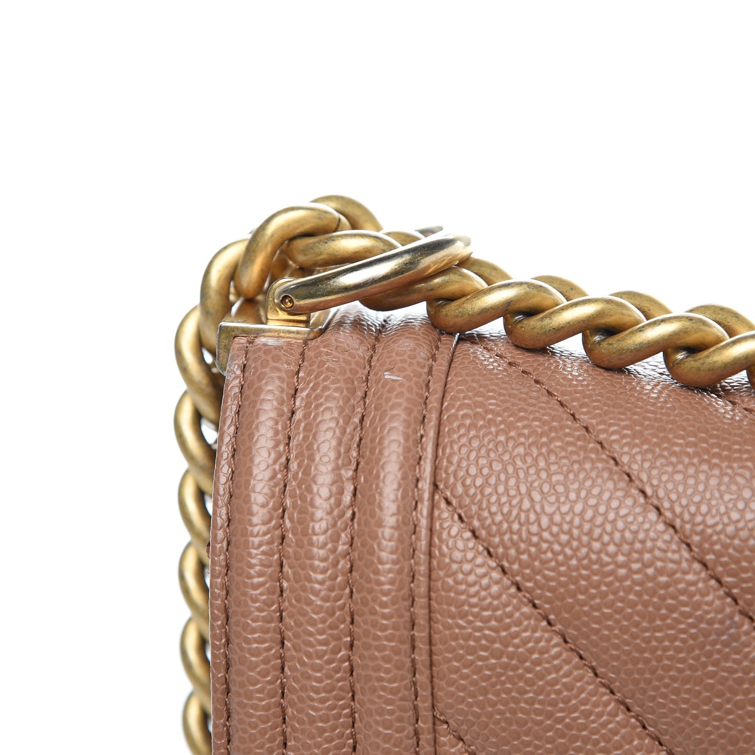Chanel Caviar Chevron Quilted New Medium Boy Flap Light Brown 16 of 16