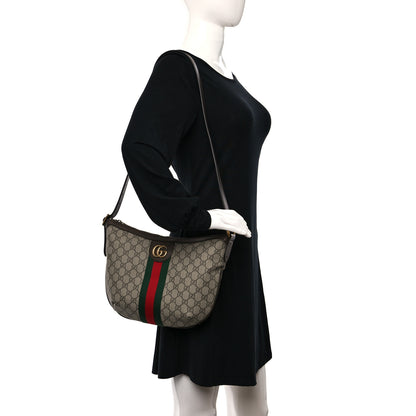 Gucci GG Supreme Monogram Web Small Ophidia Half Moon Hobo Brown 2 of 10