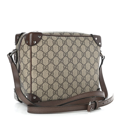 Gucci GG Supreme Monogram Textured Calfskin Square Messenger Bag Beige Ebony New Acero 3 of 10