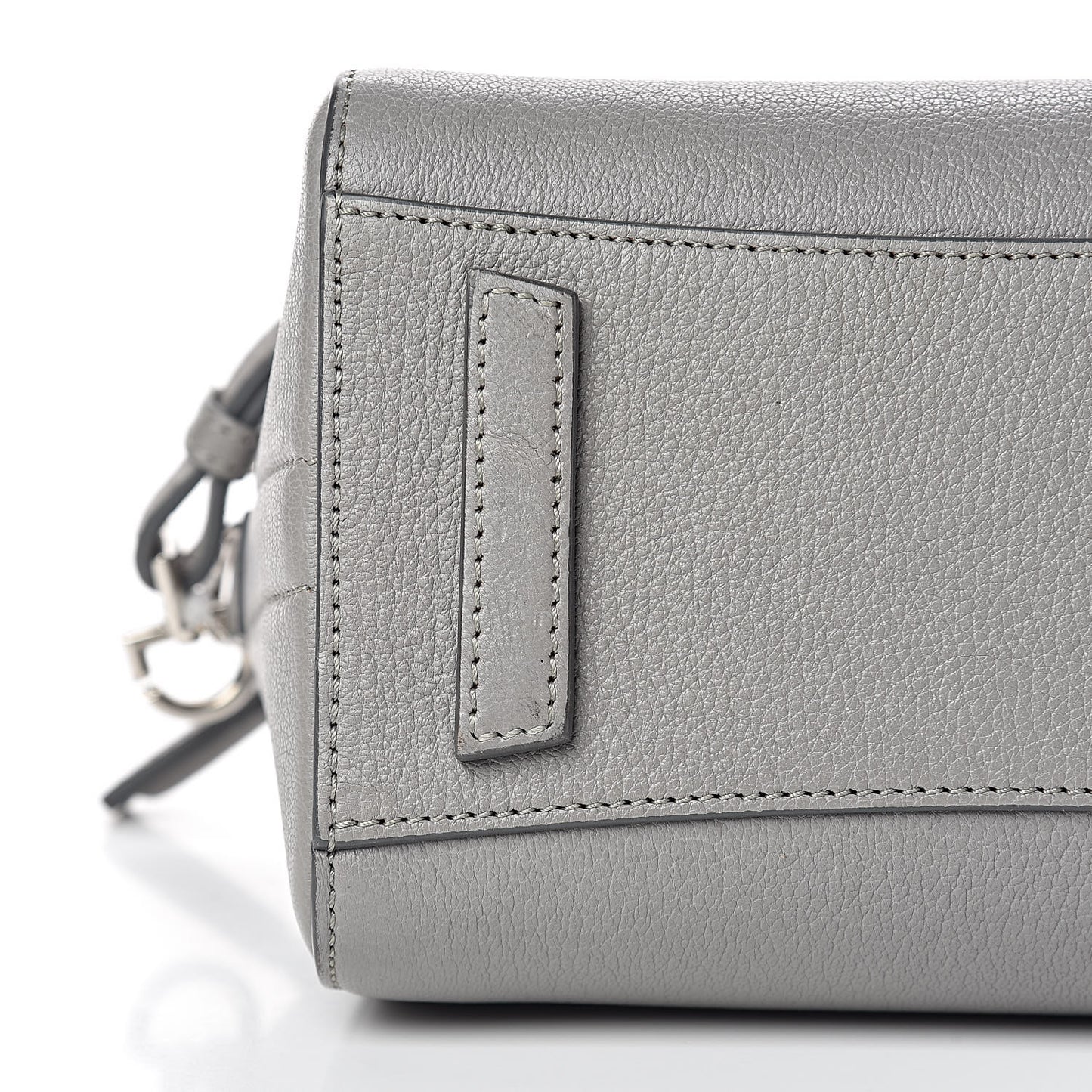 Sugar Goatskin Mini Antigona Pearl Grey