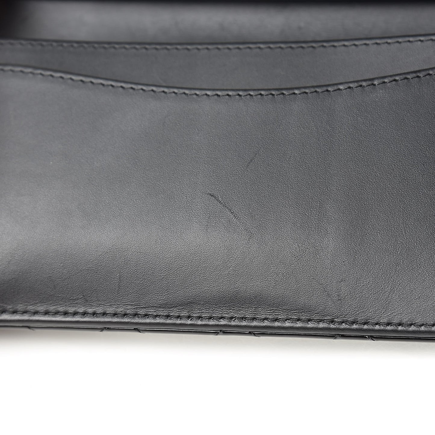 Patent Calfskin Quilted Yen Wallet Black