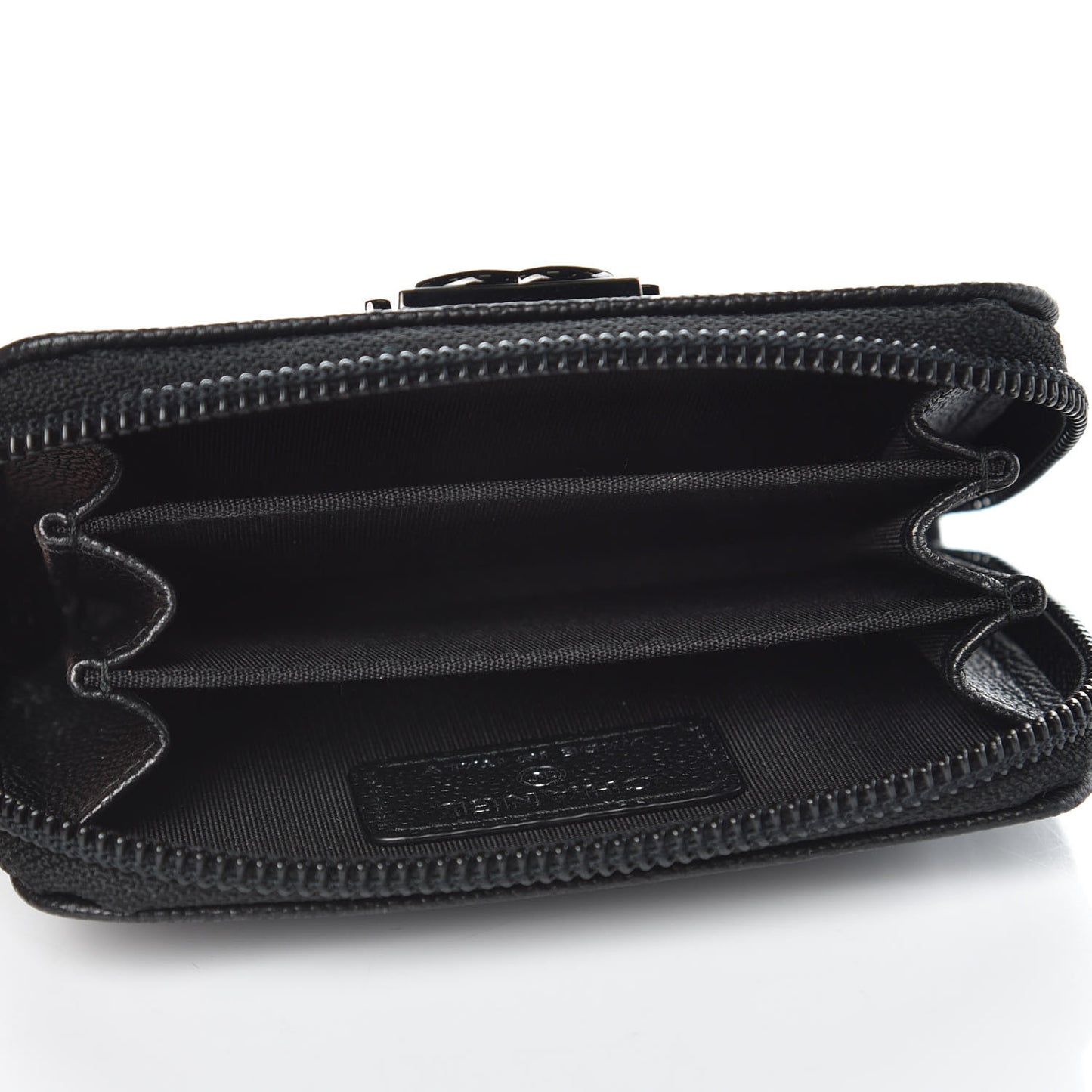 Caviar Quilted Boy Zip Around Coin Purse Wallet So Black